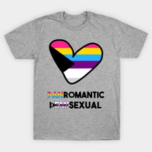 LGBT- Panromantic Demisexual Heart T-Shirt